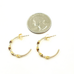 Load image into Gallery viewer, EHA56512. 14K Solid Gold and Diamonds Hoop Earrings