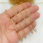 Load image into Gallery viewer, V2GP. Gold Plated 925 Sterling Silver Diamond Cut Paperclip Link Chain