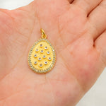 Load image into Gallery viewer, Diamond Sterling Silver Drop Pendant with Gemstone