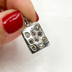 Load image into Gallery viewer, DP414. Diamond Sterling Silver Rectangle Charm with Fancy Diamond