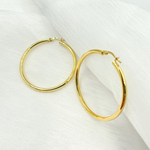 Load image into Gallery viewer, GER165. 14K Solid Gold Hollow Smooth Hoop
