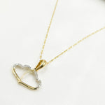 Load image into Gallery viewer, 14K Solid Gold Two Heart Charm with Diamonds. EJP1519