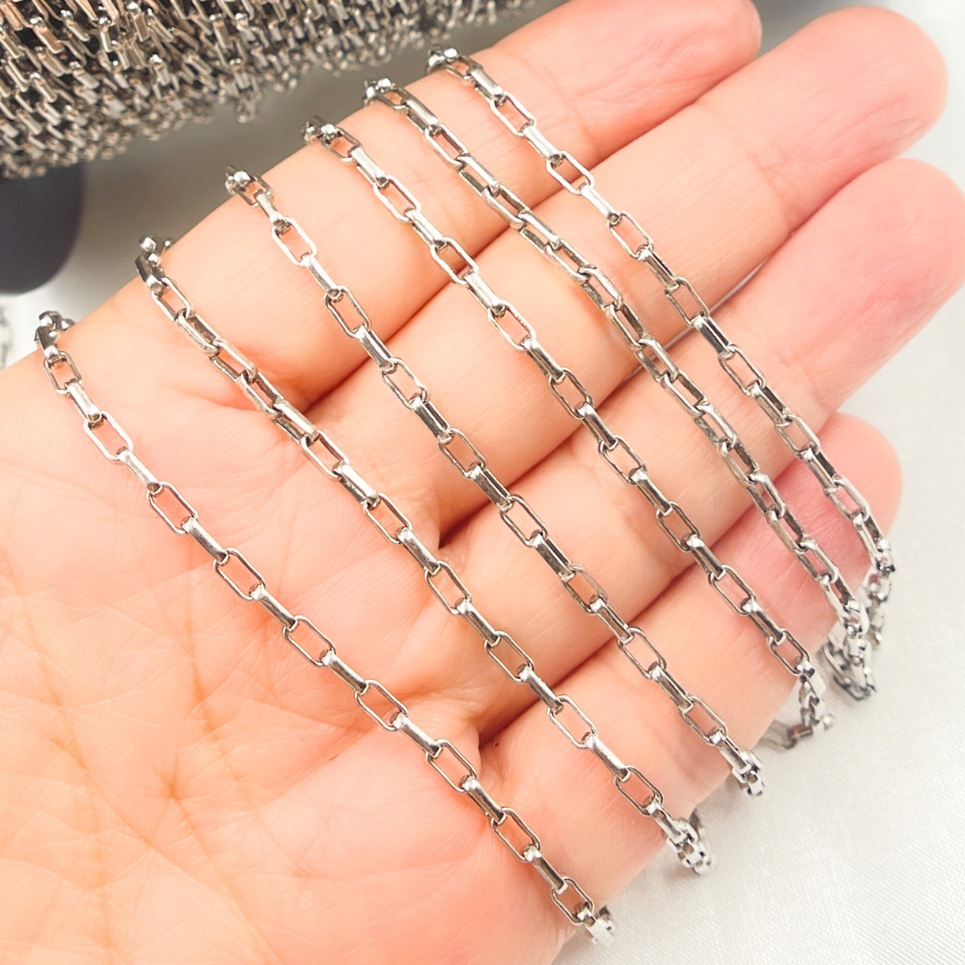 Shop Now Oxidized Sterling Silver Smooth Box Link Chain