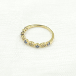 Load image into Gallery viewer, 14K Solid Gold Diamond & Blue Sapphire Ring.