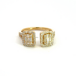 Load image into Gallery viewer, 14K Solid Gold Rectangle Diamond Baguette Ring.