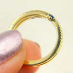 Load image into Gallery viewer, 14K Solid Gold Diamond & Blue Sapphire Ring.