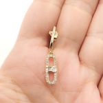 Load image into Gallery viewer, EFE52048. 14K Solid Gold and Diamonds Link Earrings