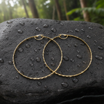 Load image into Gallery viewer, GER103. 14K Solid Gold Twisted Hoop Earrings