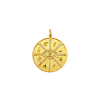 Load image into Gallery viewer, 14K Solid Gold Diamond Evil Eye & Symbols Charm. GDP193