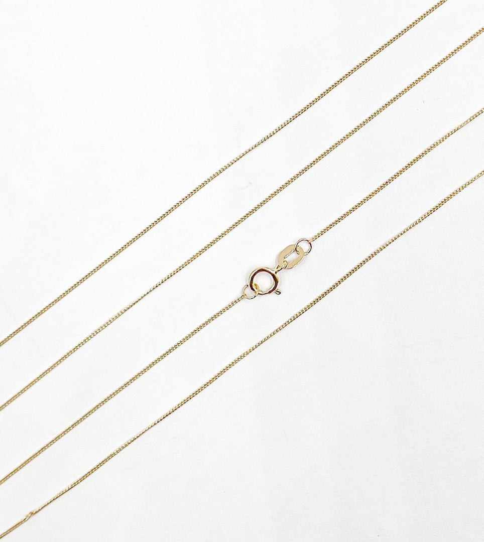 14K Solid Yellow Gold Curb Chain.
