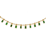 Load image into Gallery viewer, NFZ71948. 14K Solid Gold Gemstone Dangle Rectangle Necklace