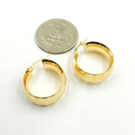 Load image into Gallery viewer, GER88. 14K Solid Gold Hammered Hoop Earrings