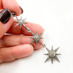 Load image into Gallery viewer, DP215. Diamond Sterling Silver 3 Stars Long Pendant