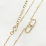 Load image into Gallery viewer, NFC70796. 14k Solid Gold Diamond Baguette Paperclip Link Necklace