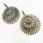 Load image into Gallery viewer, DP100. Diamond Sterling Silver Fancy Sun Pendant
