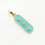 Load image into Gallery viewer, Sterling Silver Oval Star Enamel Pendant
