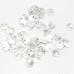 Load image into Gallery viewer, Shop White Sterling Silver Brushed Round Flat Disc Charm with a Single Hole