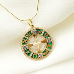Load image into Gallery viewer, Shop 14K Solid Gold Compass Round Pendants