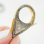 Load image into Gallery viewer, DC652. Diamond & Sterling Silver Round Trigger Clasp with Polki Diamond