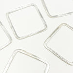 Load image into Gallery viewer, 30MM White Sterling Silver Brushed Square Connector