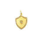 Load image into Gallery viewer, GDP61. 14K Solid Gold Shield Charm with Diamonds