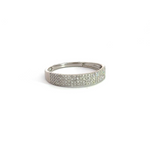 Load image into Gallery viewer, 14k Solid White Gold Half Eternity Diamond Ring.