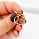 Load image into Gallery viewer, 14K Solid Gold Diamond Heart Charm with Inverted Heart. EJP1495