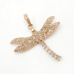 Load image into Gallery viewer, DP384. Diamond Sterling Silver Dragonfly Pendant with Gemstone