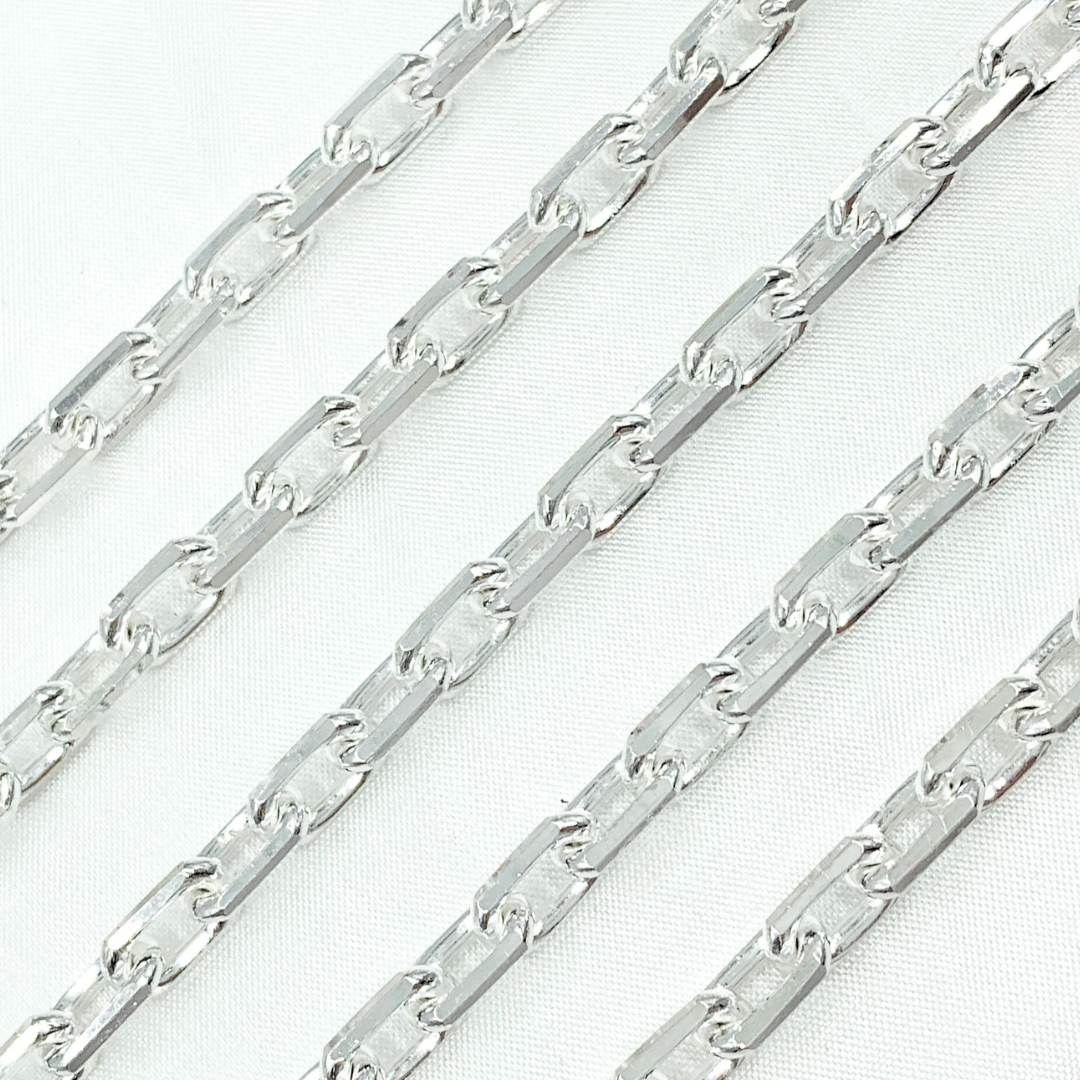 Z102SS. Sterling Silver Diamond Cut Oval Link Chain
