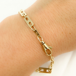 Load image into Gallery viewer, 501295G Bracelet. 14k Solid Yellow Gold Mirror Flat Rectangle Link Bracelet