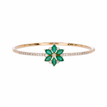 Load image into Gallery viewer, CB96495EM. 14K Solid Gold Diamond and Gemstone Bangle
