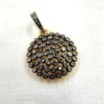 Load image into Gallery viewer, DP234. Diamond Sterling Silver Round Pendant