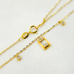 Load image into Gallery viewer, NT401844. 14k Solid Gold Diamond Baguette Dangle Necklace