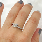 Load image into Gallery viewer, 14k Solid Gold Double Line Diamond Ring.
