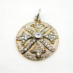 Load image into Gallery viewer, DC247. Diamond & Sterling Silver Circle Pendant with Gemstone