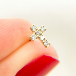Load image into Gallery viewer, ER413908Y. 14 Solid Yellow Gold Diamond Cross Studs