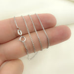 Load image into Gallery viewer, 14K Solid White Gold Wheat Necklace. 024SP3TFDTWG
