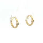 Load image into Gallery viewer, HP400760Y. 14K Solid Gold Diamond Huggies Earrings