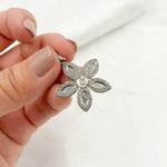 Load image into Gallery viewer, DP282. Diamond Sterling Silver Flower Pendant with Polki Diamond