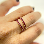 Load image into Gallery viewer, 14K Solid Yellow Gold Ruby Ring.
