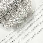 Load image into Gallery viewer, 501. Sterling Silver Round Smooth Rectangle Link Chain