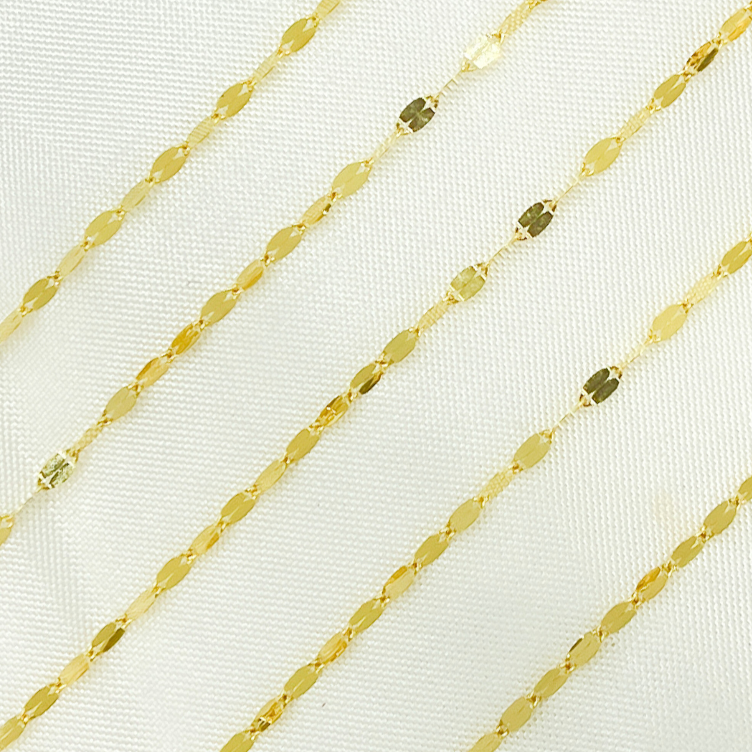 14k Gold Flat Marina Link Chain
