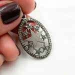 Load image into Gallery viewer, DC115. Diamond Sterling Silver Oval Star Pendant