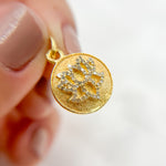 Load image into Gallery viewer, DC854. Diamond Sterling Silver Round Lotus Charm