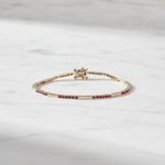 Load image into Gallery viewer, BFZ61295. 14K Solid Gold Gemstone Bar Bracelets