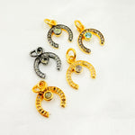 Load image into Gallery viewer, Buy now Silver Horseshoe Charm with Gemstone