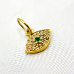Load image into Gallery viewer, Diamond Sterling Silver Eye Charm with Gemstone