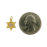 Load image into Gallery viewer, 14K Solid Gold Diamond Beaded Star Shape Charm. KG13