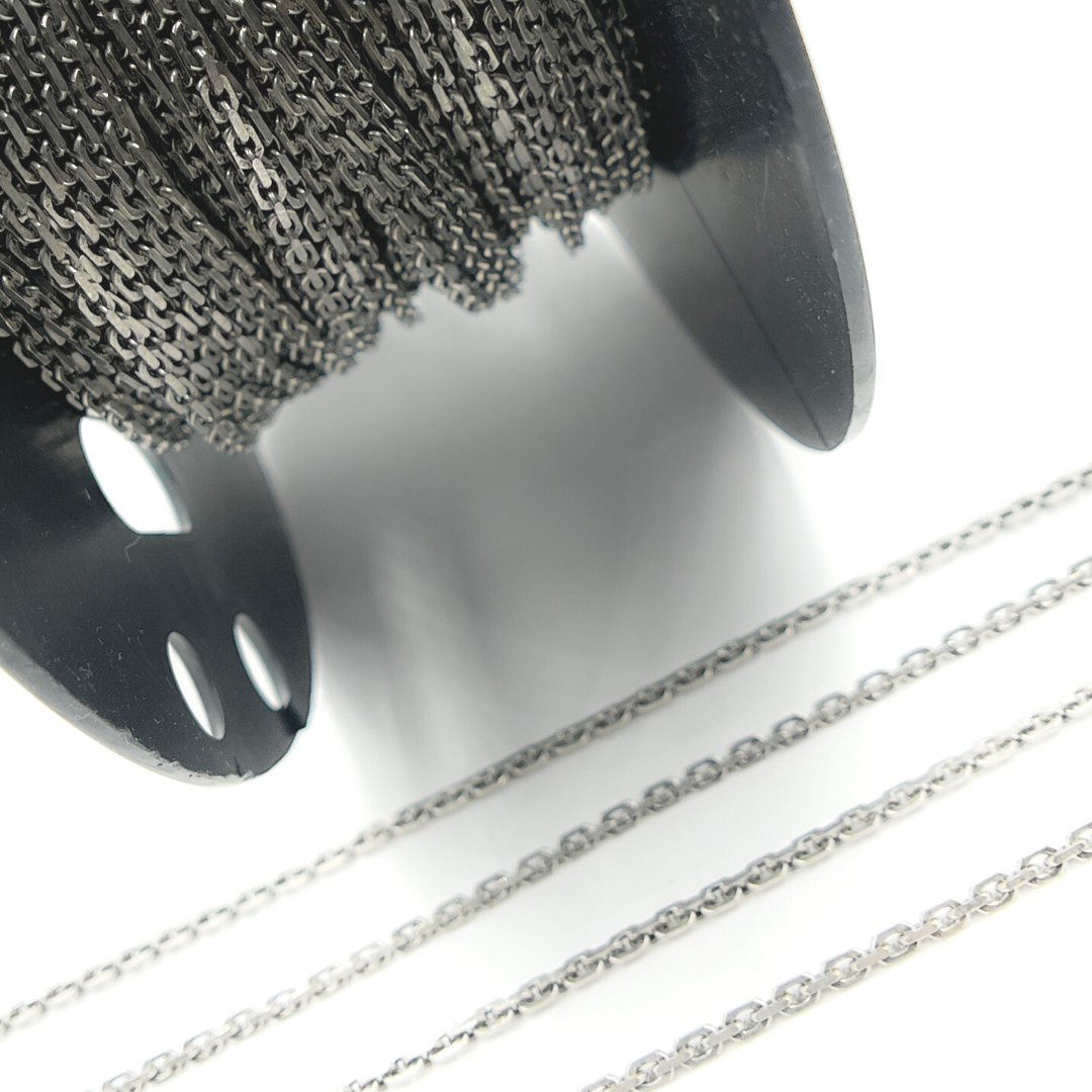 Z37OX. Oxidized Sterling Silver Thick Cable Link Chain