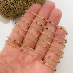 Load image into Gallery viewer, Gold Plated Sterling Silver  Multi Gemstone Wire Chain